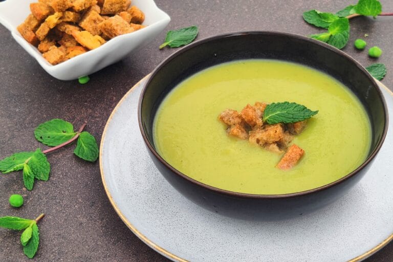 Creme De Ervilhas Com Croutons Caseiros
